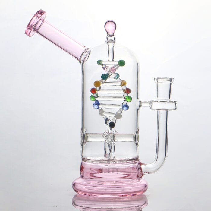 glass-tech-dna-spinning-kinetic-energy-dab-rig-pink-color-show