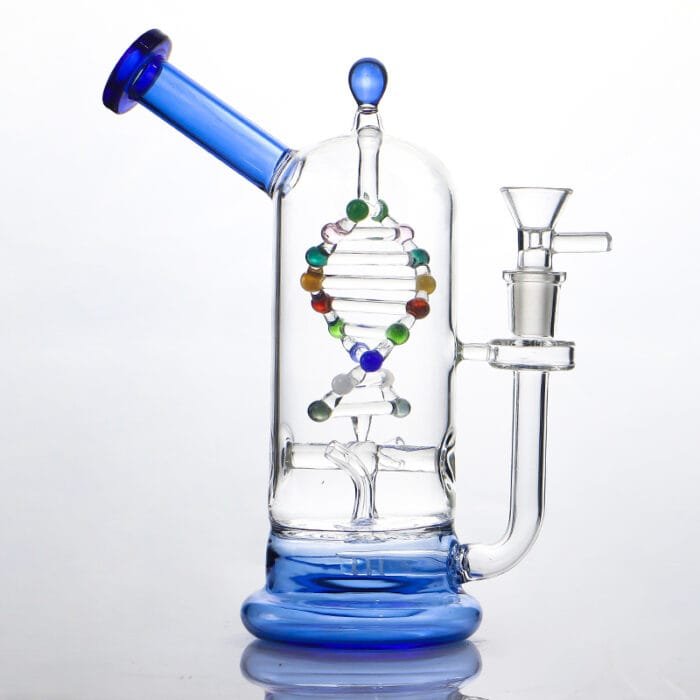 glass-tech-dna-spinning-kinetic-energy-dab-rig-blue-color-with-bowl-show
