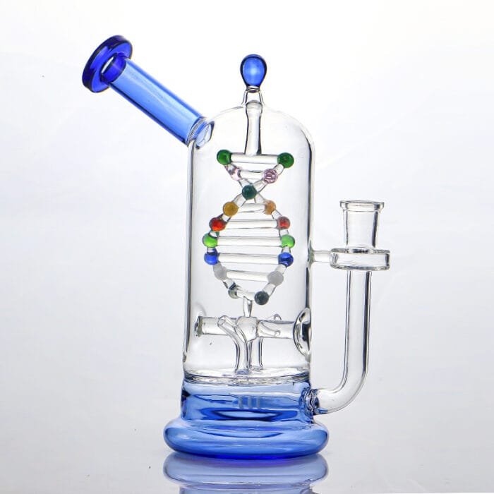 glass-tech-dna-spinning-kinetic-energy-dab-rig-blue-color-show