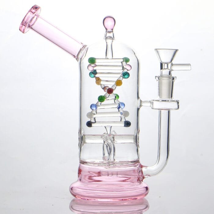glass-tech-dna-spinning-kinetic-energy-dab-rig-pink-color-with-bowl-show