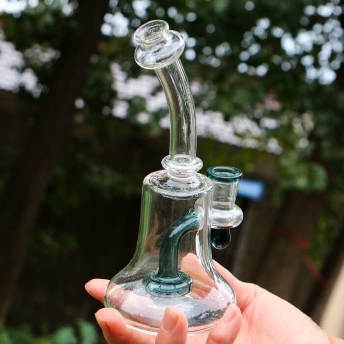 bent-neck-showerhead-perc-glass-bell-dab-rig-water-pipe-show