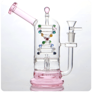 glass-tech-dna-spinning-kinetic-energy-dab-rig-pink-color-with-bowl-show